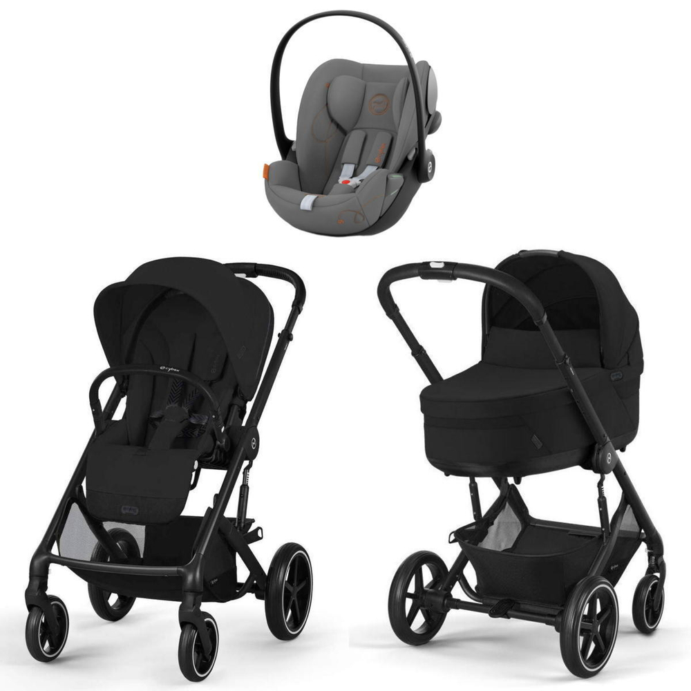 Коляска Cybex Balios S Lux BLK 2025 Cloud G i-Size Lava Grey 3 в 1 Moon Black