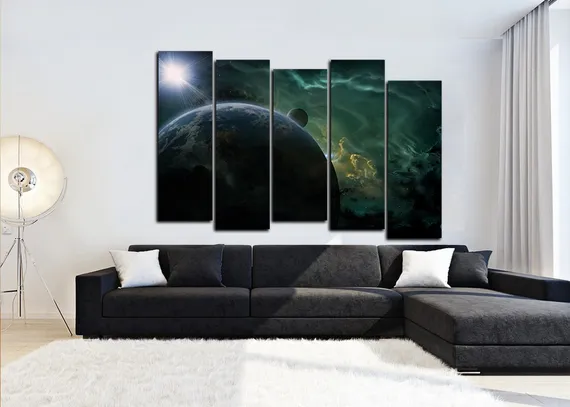 Модульная картина "Затмение в космосе"