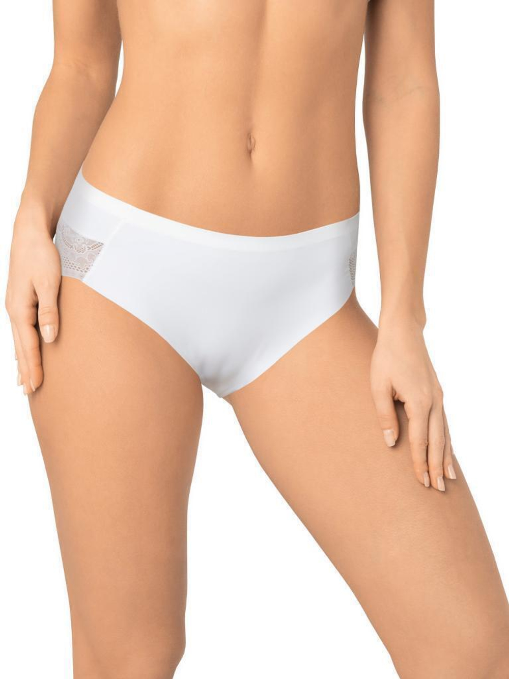 Трусики-макси с соблазнительными кружевными элементами (Размер: XXL) (Цвет: молочный)