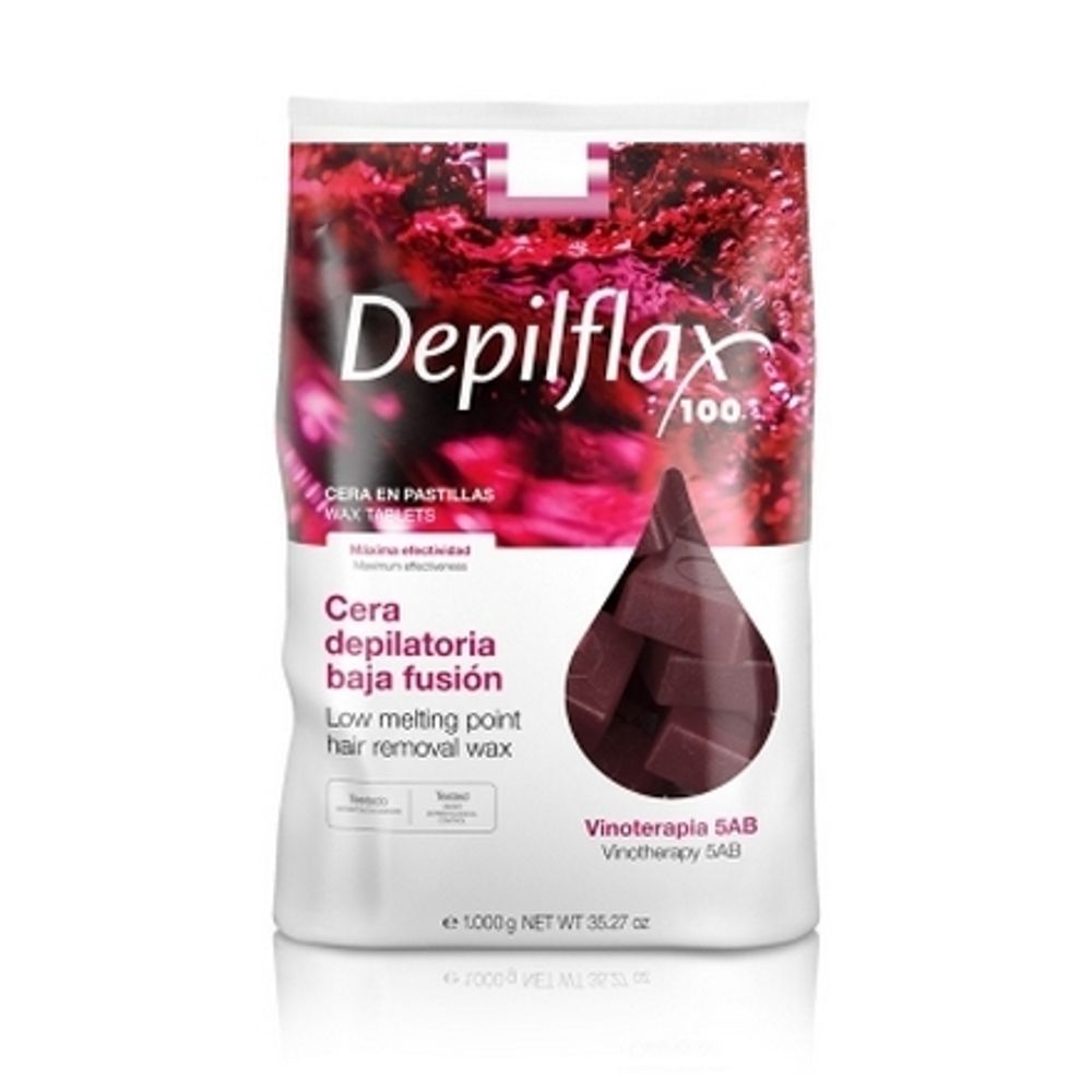Горячий воск для депиляции Depilflax Вино, Depilflax (в брикетах), 1 кг