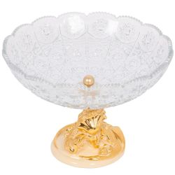 Фруктовница-конфетница Ирис Визир со стеклянной чашей 7373 Айвори
