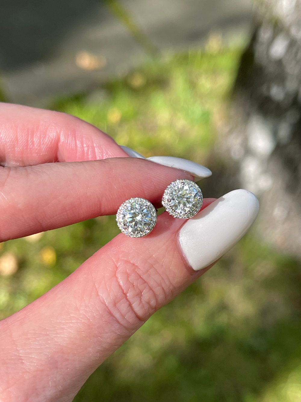 Серьги-гвоздики круглые 8 мм