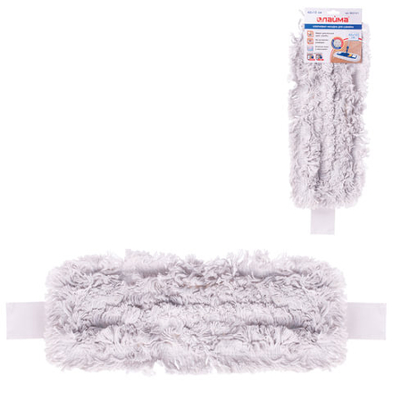 Насадка МОП плоская для швабры/держателя 40 см, уши/карманы (ТИП У/К), хлопок, LAIMA