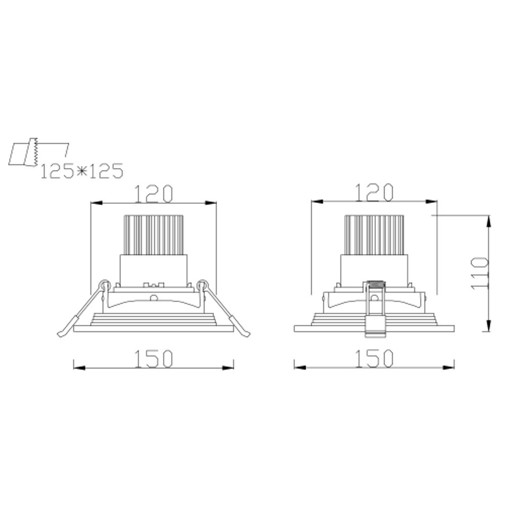 Светильник карданный встраиваемый ЭРА SKD-11-36-40K-W20 20Вт 4000K 2400Лм 150х150х110 5 лет гарантии