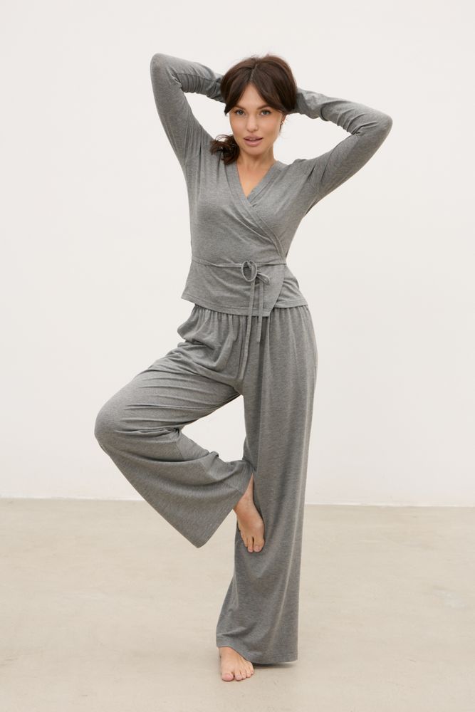 Кардиган TWO SKIN, серый меланж