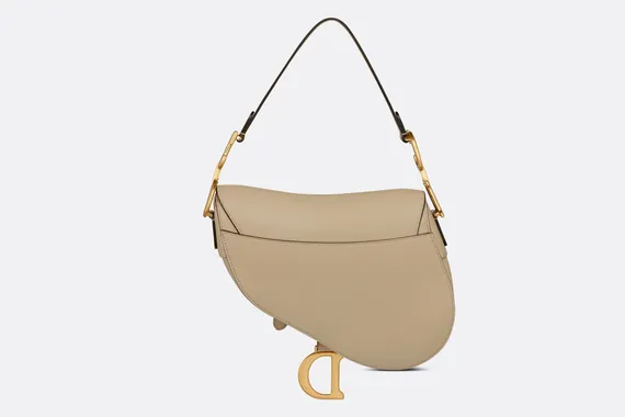 Сумка Dior Saddle с ремнем кремовый
