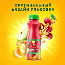 Смузи Банан-Яблоко-Вишня J7 Полезный Перекус со злаками 0,3л