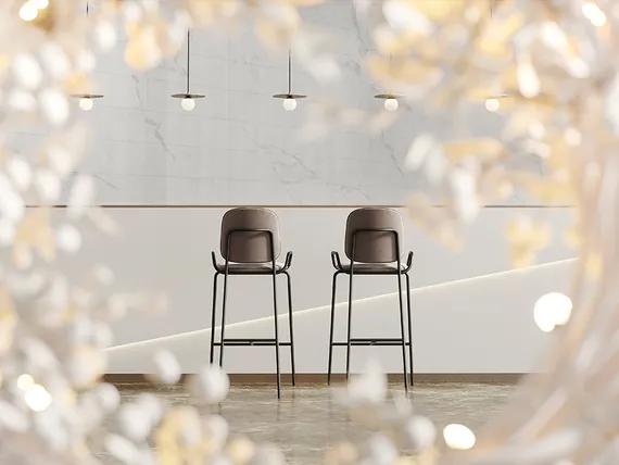 Барный стул Ror, 2 Frame, пурпурный/серый велюр