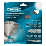 Диск алмазный, 180 х 22.2 мм, тонкий, сплошной (Jaguar) мокрая резка Gross