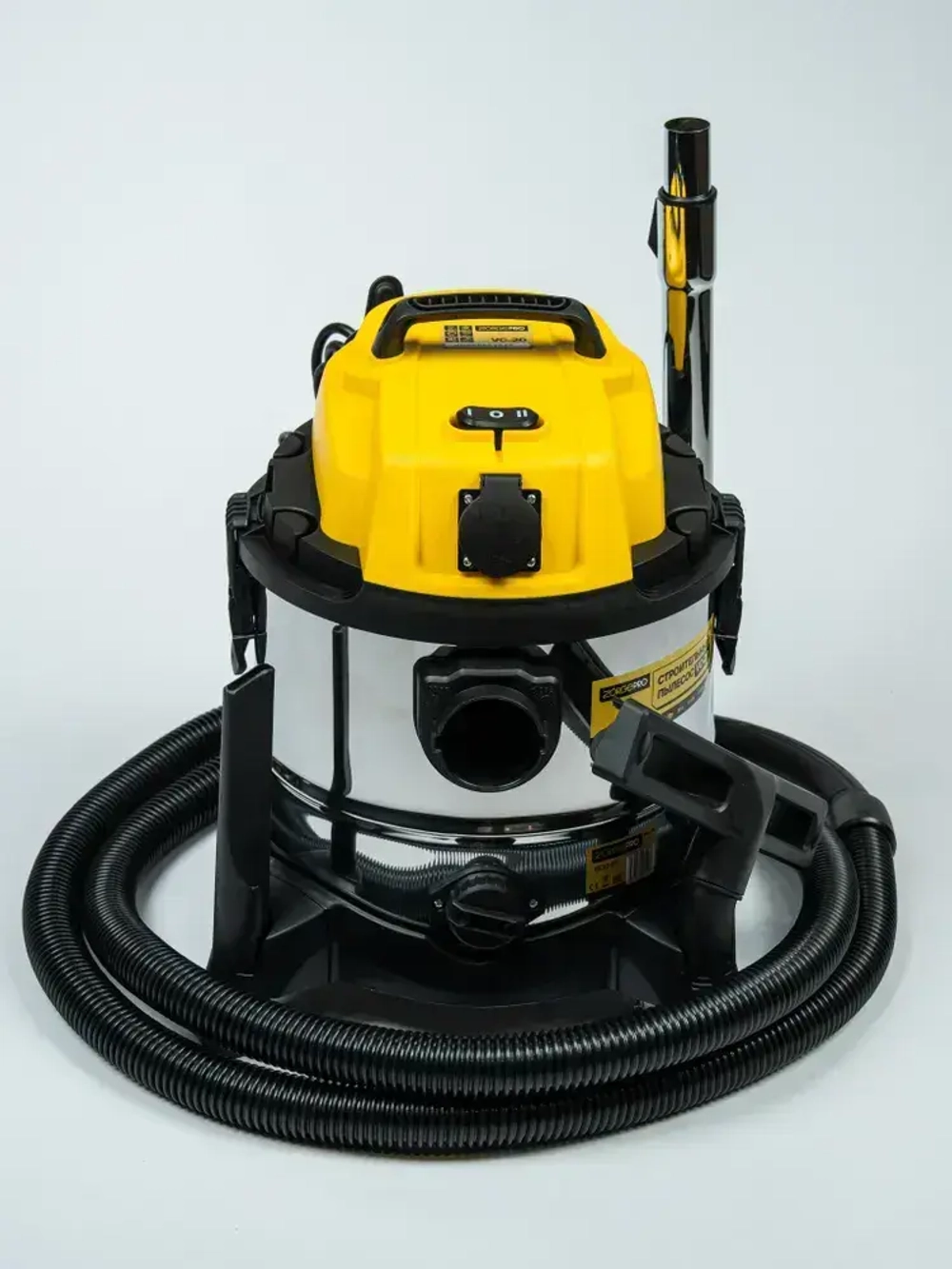 Строительный пылесос, промышленный, электрический ZORGEPRO ZVC-20( 1500 Вт, 20 литров, Шланг 3 М, НЕРА фильтр, сухая/влажная уборка )