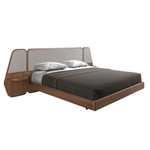 Кровать 7175 из ореха и серой ткани для матраса 180x200 см