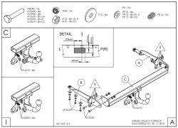 Фаркоп оцинкованный Galia S102C для Subaru Outback 2009-2015(паспорт и сертификат в комплекте)(без электрики)