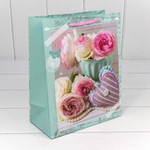 Пакет подарочный 20х25х10см "Цветы" матовый (Микс)