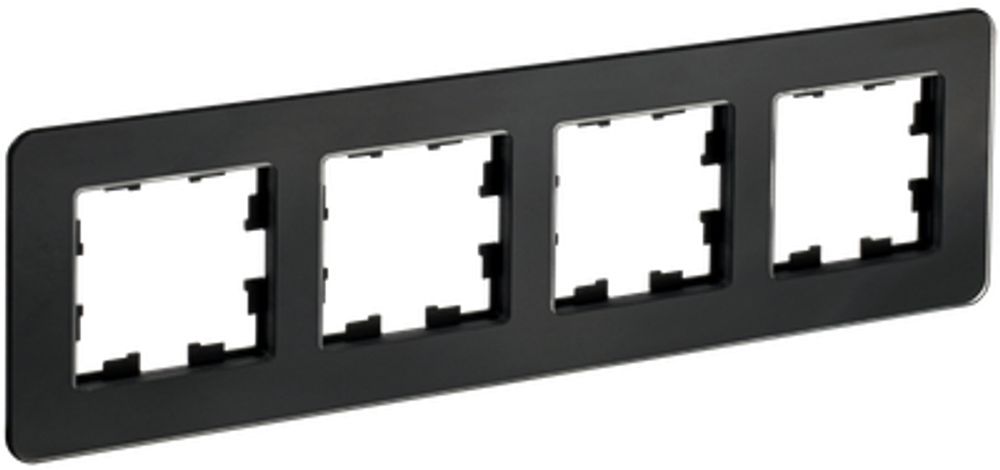 BRITE Рамка 4-местная РУ-4-2-Бр стекло черный RE IEK