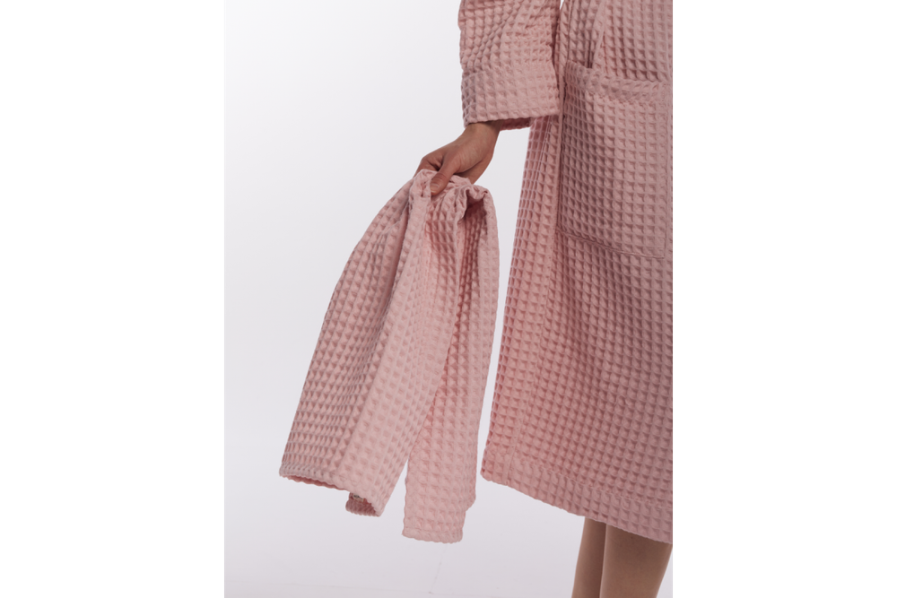 Комплект полотенец вафельных Home One 70х140 (2шт) пыльная роза, молочный