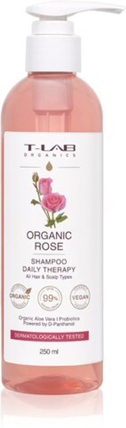 T-LAB Organics Organic Rose Daily Therapy Shampoo - успокаивающий шампунь для всех типов волос /   0  ml  / GTIN 5060466666078