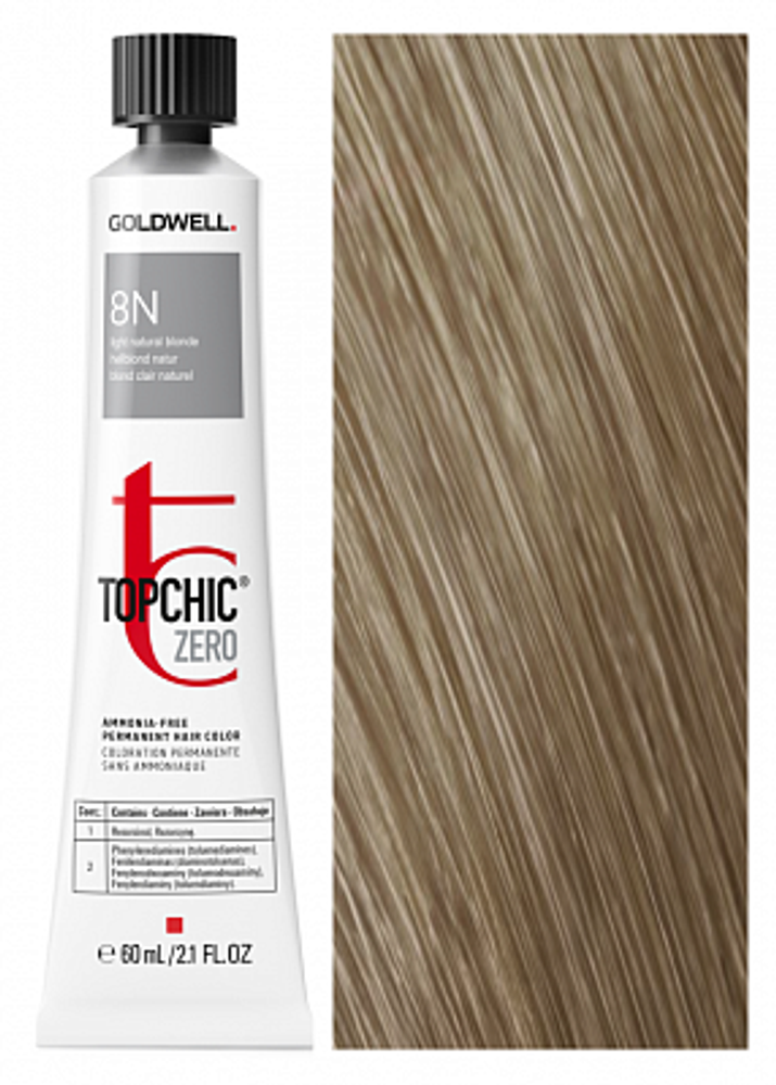 Goldwell Topchic Zero 8N Натурально-пепельный 60 мл