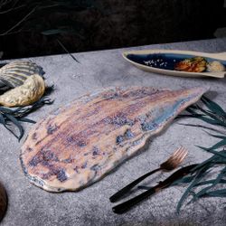 Блюдо овальное 51,8*23,5 см h3,5 см Light Purple Shell Northern Blue Frutti di Mare P.L. [1]