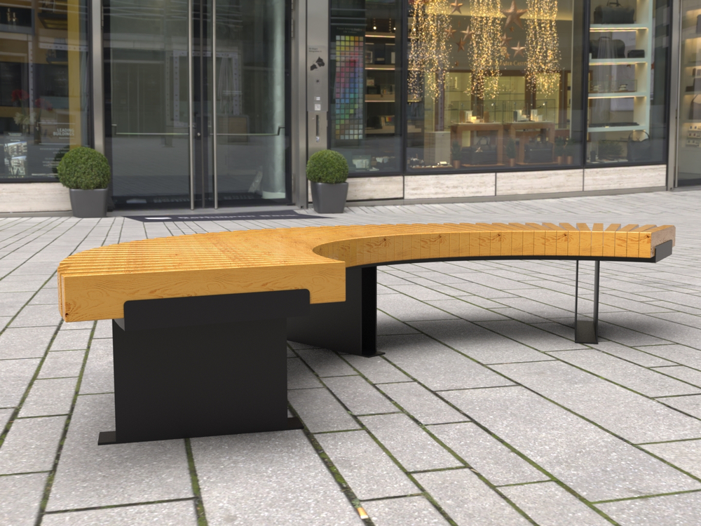 Лавка Rail Road 03 радиусная