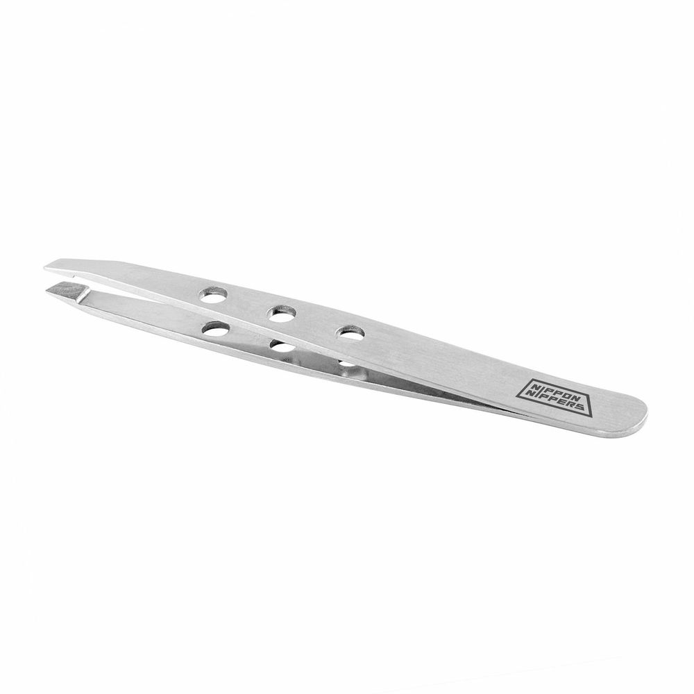 Пинцет Nippon Nippers T-03 для бровей скошенный край 96мм