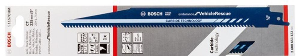 Пилка сабельная BOSCH 10 шт Сабельное полотно для спасательных работ S 1157 CHM