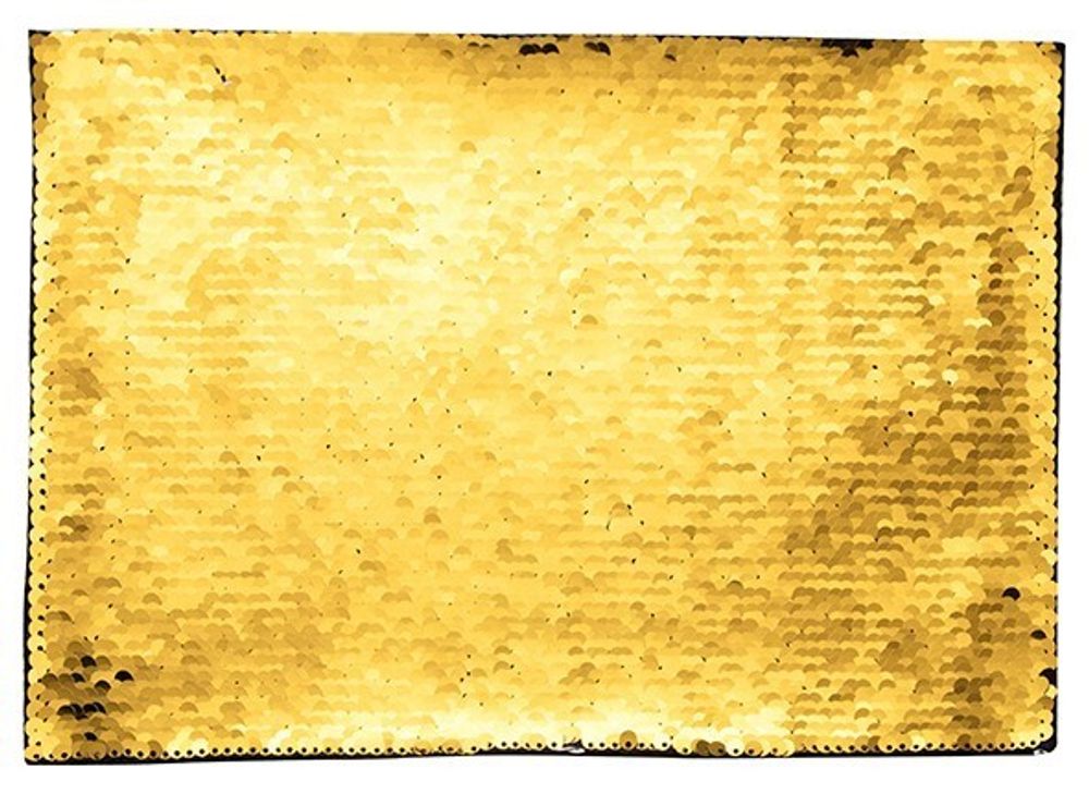 Патч с Пайетками самоклейка Прямоугольник 21x28 см (Золотой/Белый)