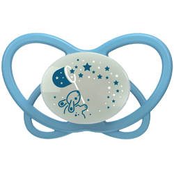 NIP Соска пустышка, силикон "Butterfly Night ", синий, размер 1 (0-6)