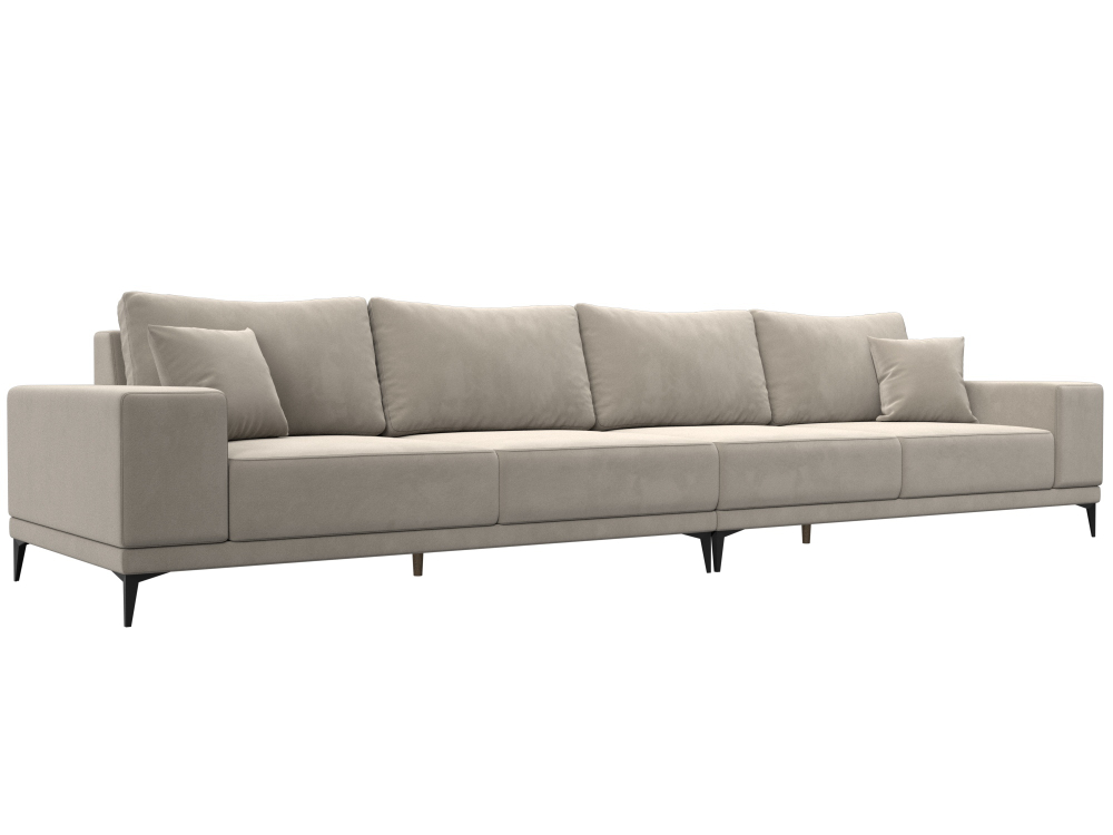 Диван прямой Льюес Лонг, Бежевый, Микровельвет, 122389