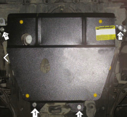 Защита стальная 2 мм двигателя и кпп Honda Stream 2WD Motodor.70811