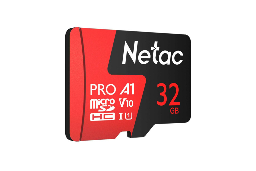 Карта памяти Netac MicroSD P500 Extreme Pro Class 10 UHS-I A1 V10 (100 Mb/s) + SD адаптер, 32GB