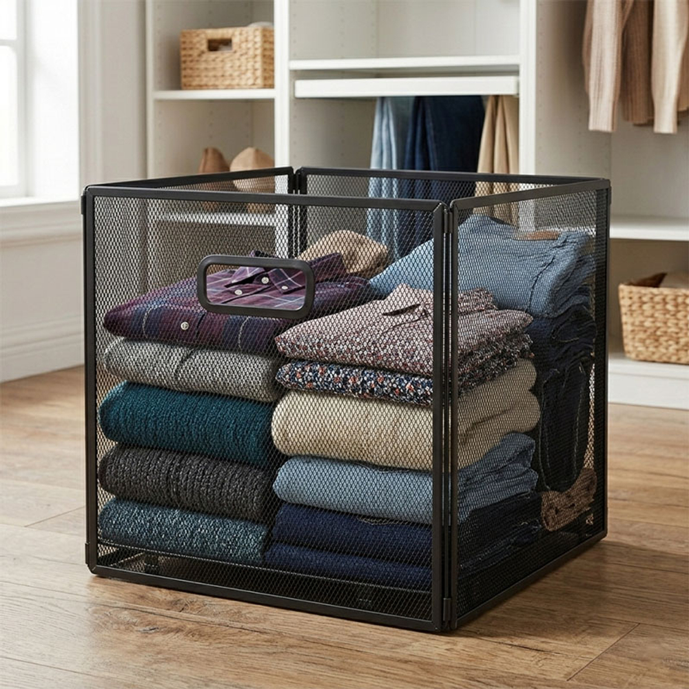 Корзина декоративная "Сomfort", 33х33х32, черный, сталь