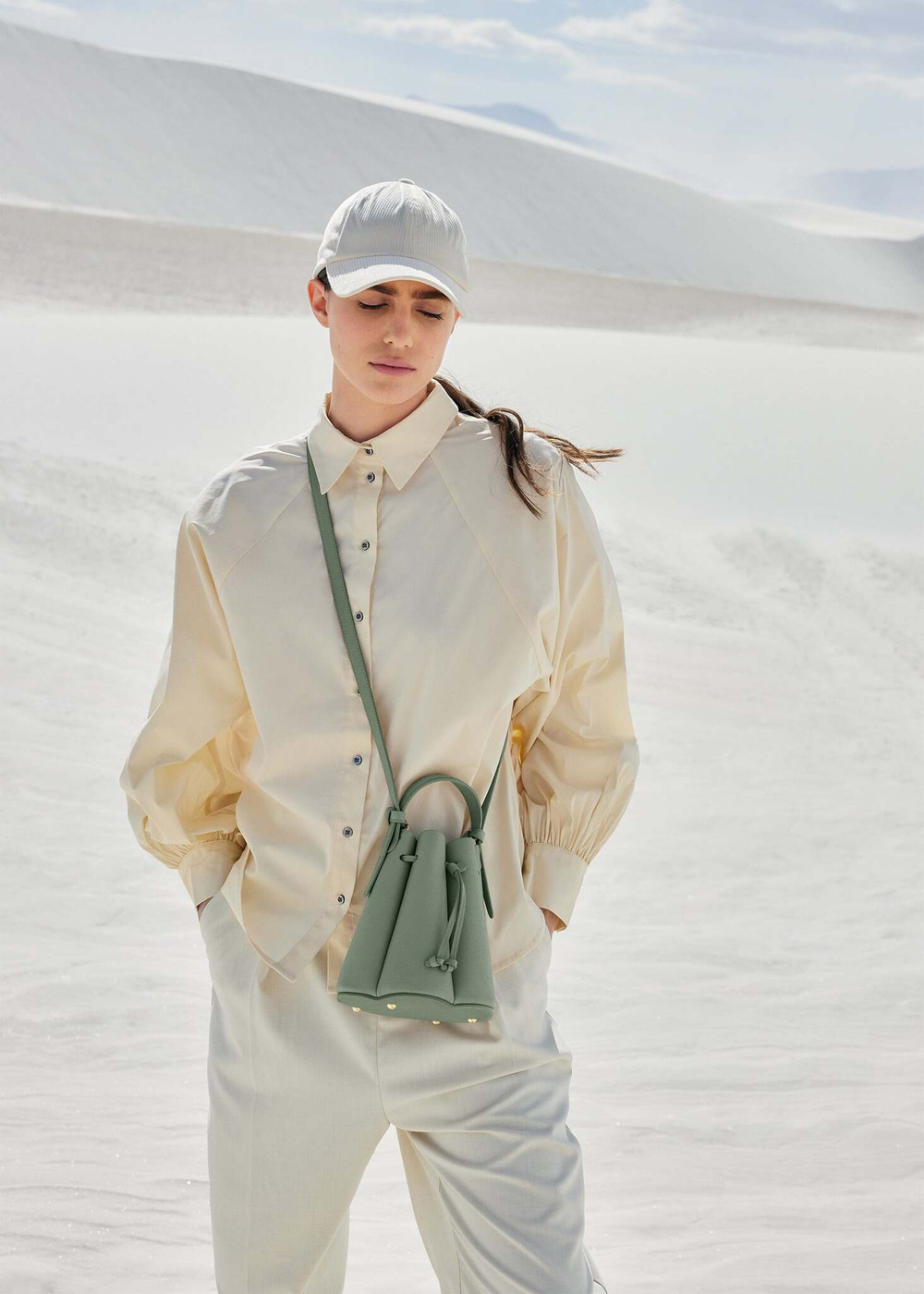 Сумка Polene Numéro Huit Mini EDITION TEXTURED SAGE