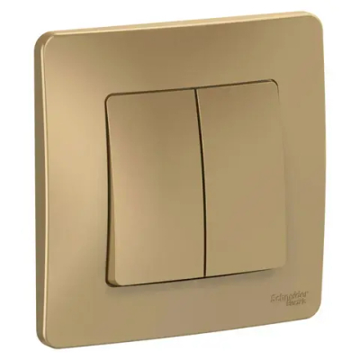 BLANCA С/У 2-клавишный ПЕРЕКЛЮЧАТЕЛЬ (cх.6+6), 10А, 250В, ТИТАН