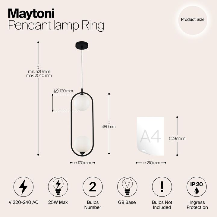 Подвесной светильник Maytoni Ring MOD013PL-02B