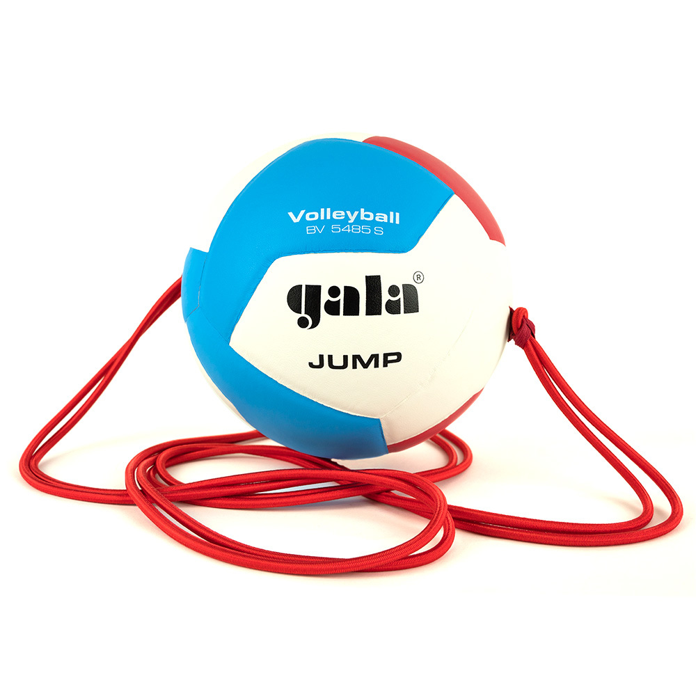 Мяч волейбольный на растяжках GALA Jump 12, BV5485S, р.5, синт.кожа ПУ, клееный, бут.кам, бел-гол-кр.