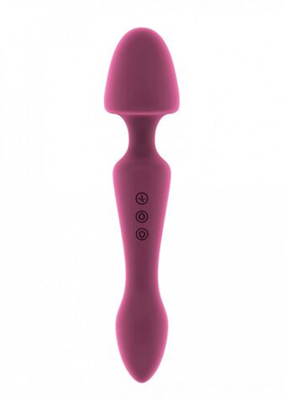 Розовый двусторонний вибратор Sasha - 22,5 см. (Цвет: розовый)