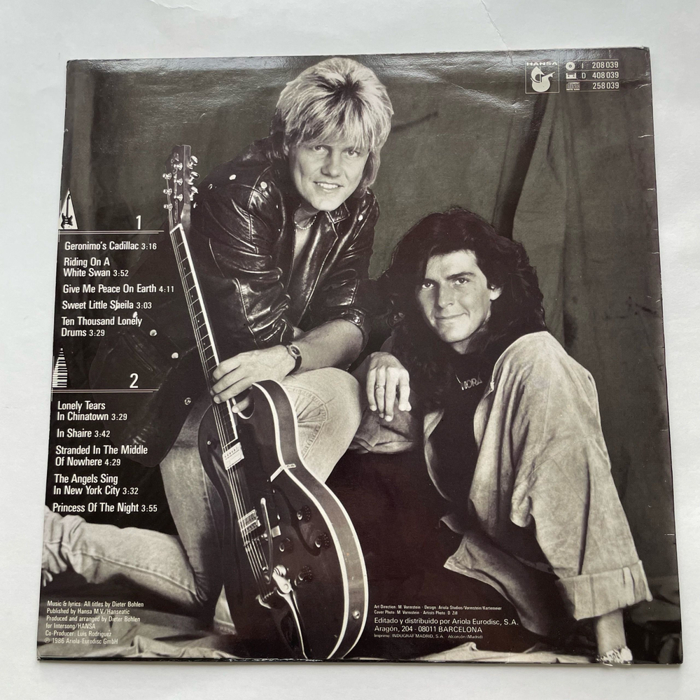 Винтажная виниловая пластинка LP Modern Talking In The Middle Of Nowhere, The 4th Album (Испания 1986) Geronimo's Cadillac