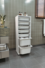 Стеллаж PERA с 7 выдвижными ящиками - белый