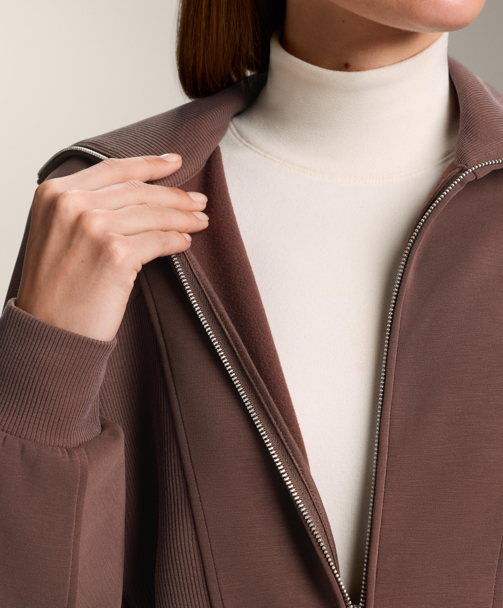 Oysho Куртка Rib с модалом Brushed, коричневый