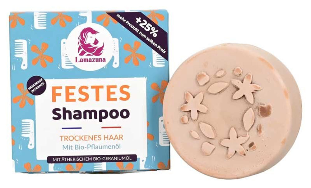 Твердый шампунь Lamazuna для сухих волос - Слива и герань, 70 мл