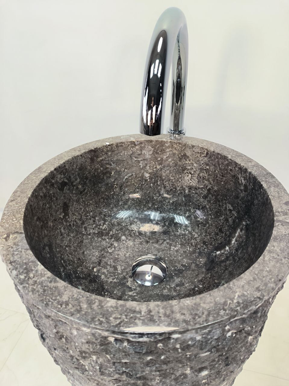 Раковина напольная из мрамора Pedestal Grey Marmo MN-65925 40х40х90 из натурального камня