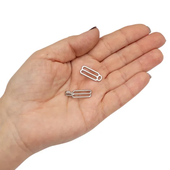 Регуляторы с крючками для бретели серебро 15 мм