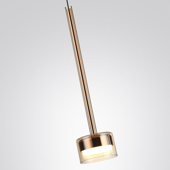 7152/10L HIGHTECH ODL26 Подвесной светильник  золотой/янтарное стекло/металл IP20 LED 10W 800Лм 3000K 180° 220V LASLO