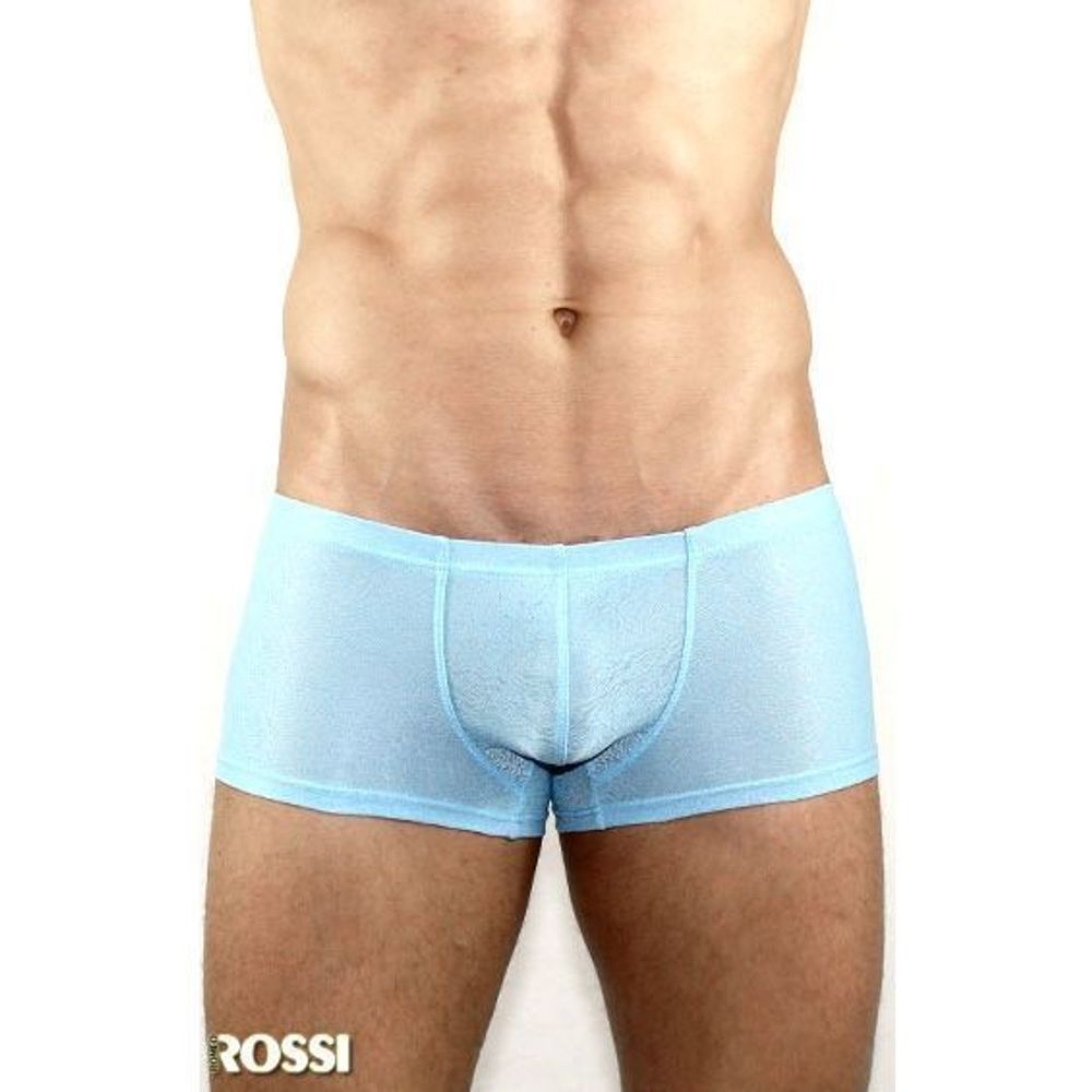 Мужские трусы боксеры голубые с узорчатой сеткой в виде роз Romeo Rossi Blue Rose Boxer RR00209