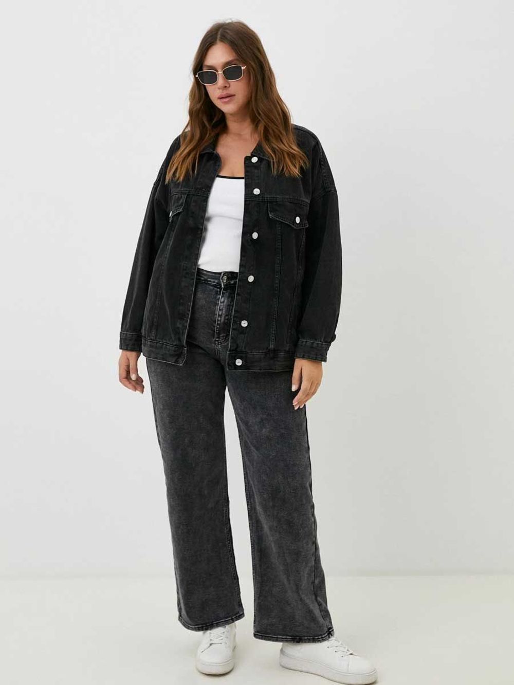 Джинсы палаццо широкие