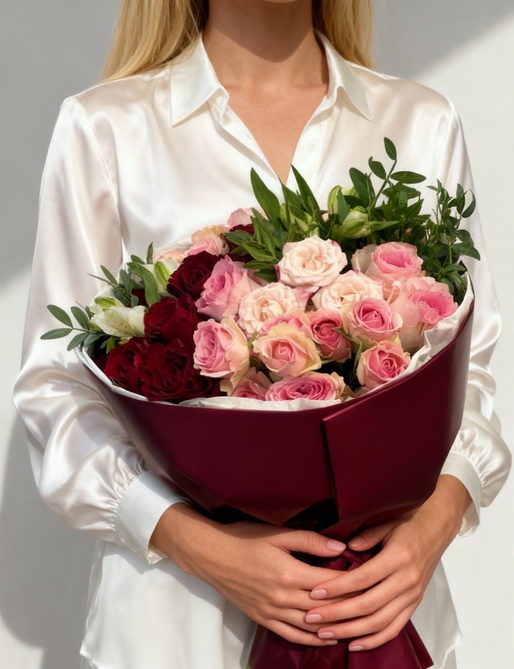 Букет цветов Винный поцелуй