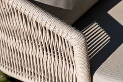 "Верона" лаунж-зона 5-местная плетеная из роупа (веревки), каркас алюминиевый белый, роуп бежевый