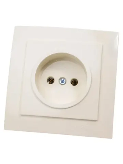 Розетка без заземления крем