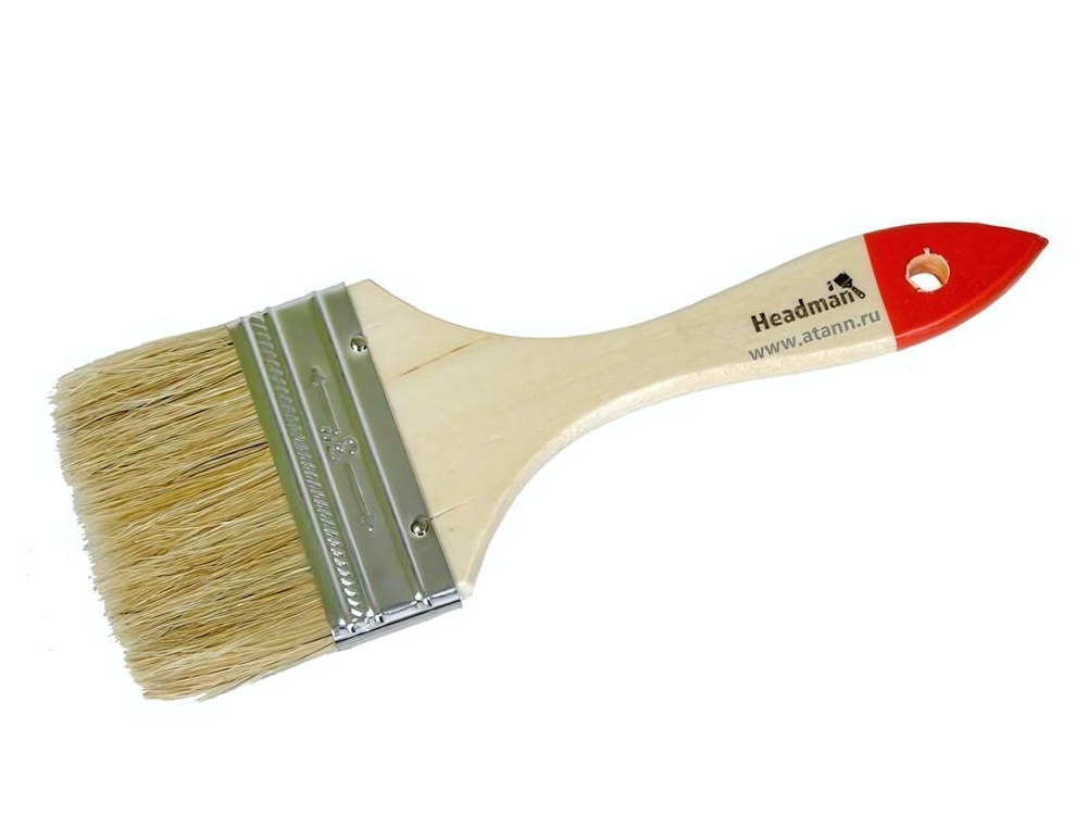 Кисть плоская 3" 75мм натуральная щетина