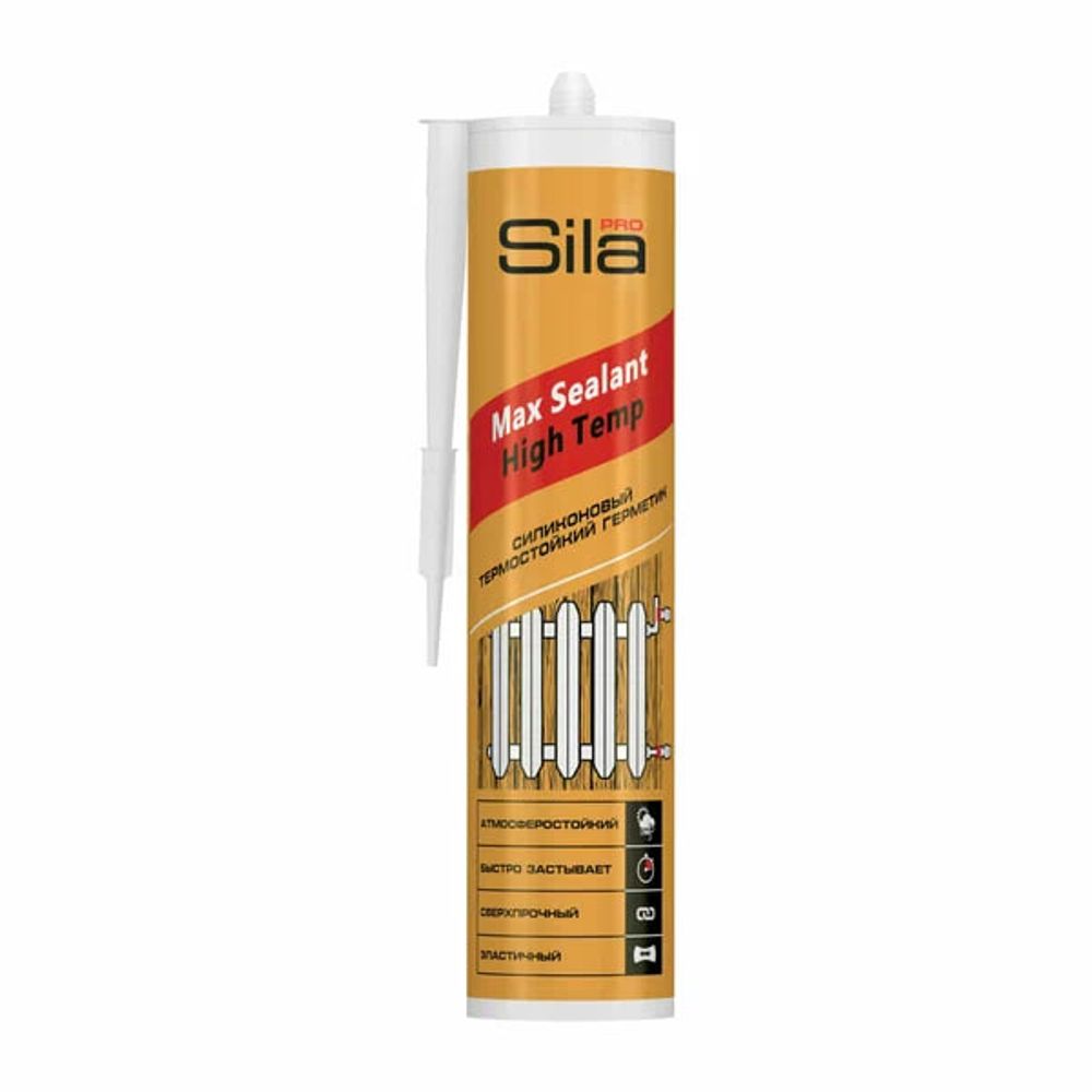 Герметик Sila PRO Max Sealant, High Temp (силиконовый, термостойкий, красный) 280 мл
